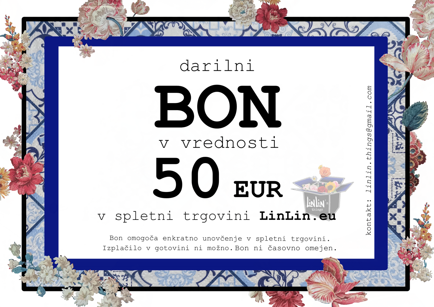 Darilni bon za 50 EUR